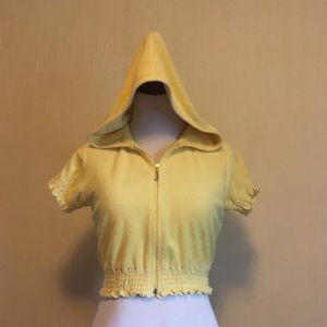 Terry cloth, Juicy Couture zip-up cropped hoodie